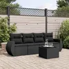 Image de vidaXL Salon de jardin 5 pcs avec coussins noir résine tressée3253422