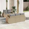 Image de vidaXL Salon de jardin avec coussins 6 pcs beige résine tressée3253436