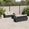 Image de Vidaxl Salon De Jardin 7 Pcs Avec Coussins Noir RÃ©sine TressÃ©e