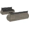 Image de Vidaxl Salon De Jardin 8 Pcs Avec Coussins Gris RÃ©sine TressÃ©e