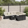 Image de Vidaxl Salon De Jardin 9 Pcs Avec Coussins Noir RÃ©sine TressÃ©e