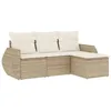 Image de Vidaxl Salon De Jardin Avec Coussins 4 Pcs Beige RÃ©sine TressÃ©e