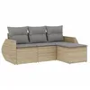 Image de Vidaxl Salon De Jardin Avec Coussins 4 Pcs Beige RÃ©sine TressÃ©e