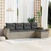 Image de Vidaxl Salon De Jardin 5 Pcs Avec Coussins Gris Clair RÃ©sine TressÃ©e