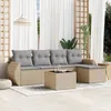 Image de Vidaxl Salon De Jardin Avec Coussins 6 Pcs Beige RÃ©sine TressÃ©e