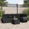 Image de Vidaxl Salon De Jardin 6 Pcs Avec Coussins Noir RÃ©sine TressÃ©e