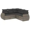 Image de Vidaxl Salon De Jardin 5 Pcs Avec Coussins Gris RÃ©sine TressÃ©e