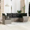 Image de vidaXL Salon de jardin 5 pcs avec coussins gris clair résine tressée3253709