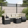 Image de vidaXL Vidaxl Salon De Jardin 6 Pcs Avec Coussins Noir Résine Tressée