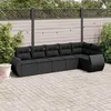 Image de vidaXL Salon de jardin 6 pcs avec coussins noir résine tressée