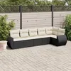 Image de vidaXL Salon de jardin 6 pcs avec coussins noir résine tressée