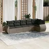 Image de vidaXL Salon de jardin 6 pcs avec coussins gris résine tressée