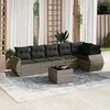Image de vidaXL Salon de jardin avec coussins 7 pcs gris résine tressée