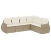 Image de Vidaxl Salon De Jardin Avec Coussins 6 Pcs Beige RÃ©sine TressÃ©e