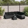 Image de Vidaxl Salon De Jardin 7 Pcs Avec Coussins Noir RÃ©sine TressÃ©e