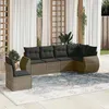 Image de vidaXL Salon de jardin 6 pcs avec coussins gris résine tressée