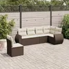 Image de vidaXL Salon de jardin avec coussins 6 pcs marron résine tressée3253770