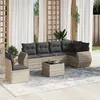 Image de vidaXL Salon de jardin avec coussins 7 pcs gris clair résine tressée