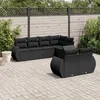 Image de Vidaxl Salon De Jardin 7 Pcs Avec Coussins Noir RÃ©sine TressÃ©e