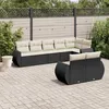 Image de Vidaxl Salon De Jardin 8 Pcs Avec Coussins Noir RÃ©sine TressÃ©e
