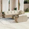 Image de Vidaxl Salon De Jardin Avec Coussins 9 Pcs Beige RÃ©sine TressÃ©e