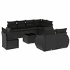 Image de Vidaxl Salon De Jardin 9 Pcs Avec Coussins Noir RÃ©sine TressÃ©e