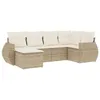 Image de Vidaxl Salon De Jardin Avec Coussins 6 Pcs Beige RÃ©sine TressÃ©e