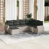 Image de Vidaxl Salon De Jardin Avec Coussins 7 Pcs Gris Clair RÃ©sine TressÃ©e