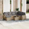 Image de vidaXL Salon de jardin avec coussins 8 pcs beige résine tressée