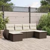 Image de Vidaxl Salon De Jardin Avec Coussins 6 Pcs Marron RÃ©sine TressÃ©e