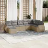 Image de vidaXL Salon de jardin avec coussins 8 pcs beige résine tressée