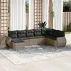 Image de vidaXL Salon de jardin 8 pcs avec coussins gris résine tressée