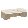 Image de Vidaxl Salon De Jardin Avec Coussins 7 Pcs Beige RÃ©sine TressÃ©e