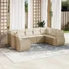 Image de vidaXL Salon de jardin avec coussins 9 pcs beige résine tressée
