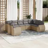 Image de vidaXL Salon de jardin avec coussins 9 pcs beige résine tressée