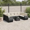 Image de Vidaxl Salon De Jardin 10 Pcs Avec Coussins Noir RÃ©sine TressÃ©e