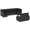 Image de Vidaxl Salon De Jardin 9 Pcs Avec Coussins Noir RÃ©sine TressÃ©e