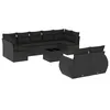 Image de Vidaxl Salon De Jardin 10 Pcs Avec Coussins Noir RÃ©sine TressÃ©e