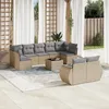 Image de Vidaxl Salon De Jardin Avec Coussins 10 Pcs Beige RÃ©sine TressÃ©e