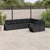 Image de vidaXL Salon de jardin 9 pcs avec coussins noir résine tressée