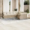 Image de vidaXL Salon de jardin avec coussins 9 pcs beige résine tressée