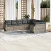 Image de Vidaxl Salon De Jardin 9 Pcs Avec Coussins Gris Clair RÃ©sine TressÃ©e
