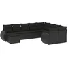 Image de Vidaxl Salon De Jardin 10 Pcs Avec Coussins Noir RÃ©sine TressÃ©e