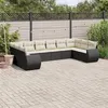 Image de vidaXL Salon de jardin 10 pcs avec coussins noir résine tressée