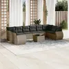 Image de vidaXL Salon de jardin 11 pcs avec coussins gris résine tressée3254217