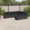 Image de vidaXL Salon de jardin 10 pcs avec coussins noir résine tressée