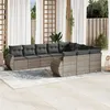 Image de vidaXL Salon de jardin avec coussins 10 pcs gris résine tressée