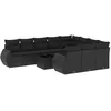 Image de Vidaxl Salon De Jardin 11 Pcs Avec Coussins Noir RÃ©sine TressÃ©e