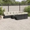 Image de Vidaxl Salon De Jardin 11 Pcs Avec Coussins Noir RÃ©sine TressÃ©e