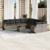 Image de vidaXL Salon de jardin avec coussins 10 pcs gris résine tressée3254247